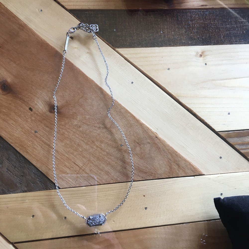 Silver kendra Scott druzy quartz